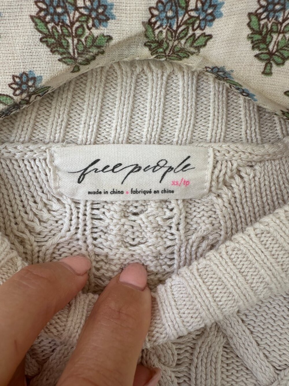 Free People Washed Ashore Cable Knit Sweater - Cream - Picture 4 of 5